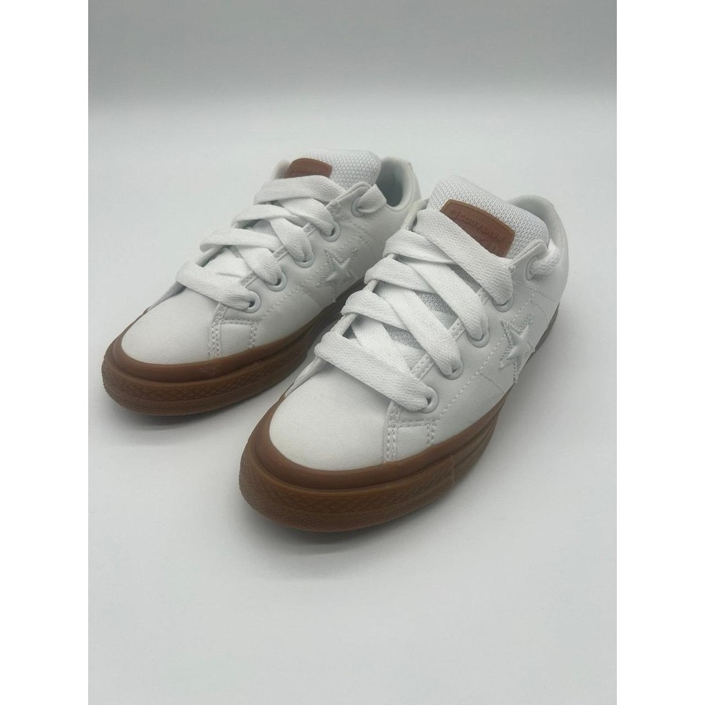 Converse One Star Low White Leather Gum Sole Sneakers 163251C - Picture 4 of 6